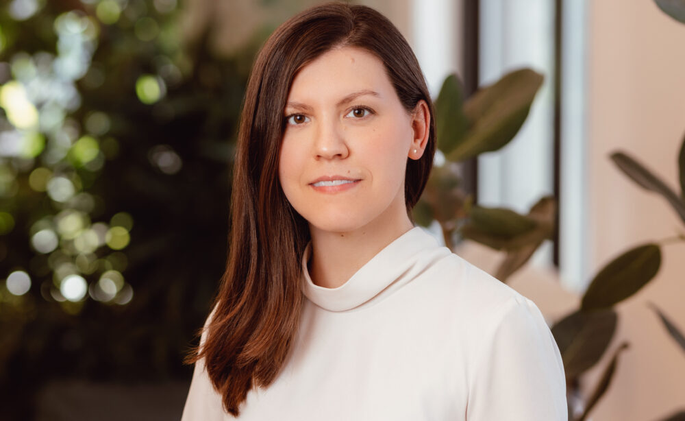 photo of a woman with a blurry background