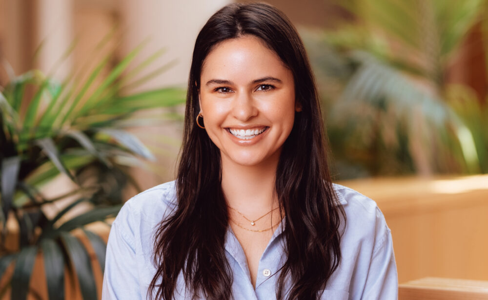 photo of a woman with a blurry background