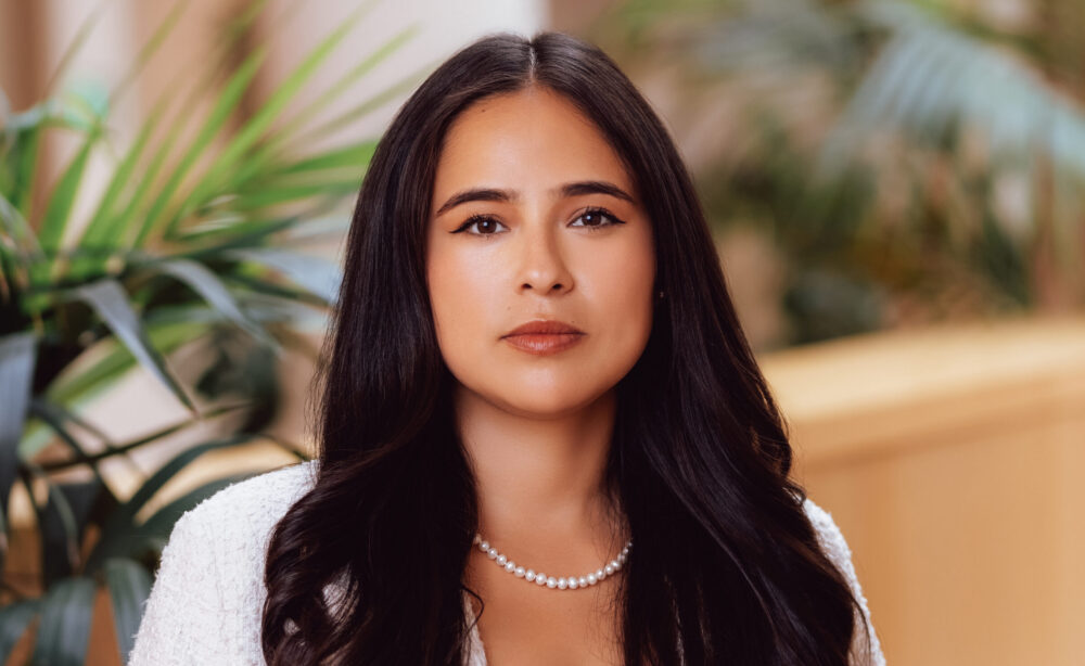 photo of a woman with a blurry background