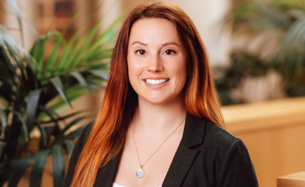 photo of a woman with a blurry background