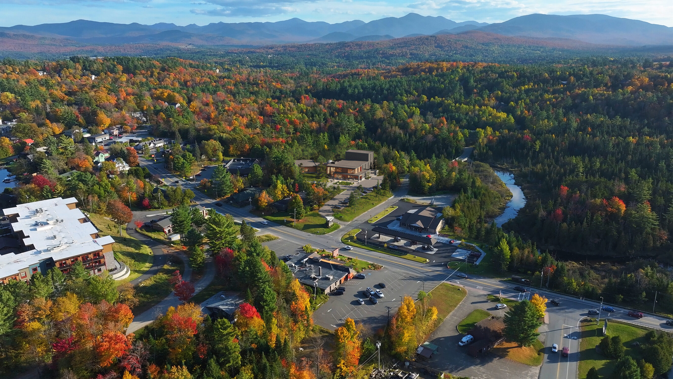 Rendering of Arts Center Lake Placid from above