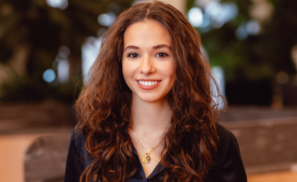 photo of a woman with a blurry background