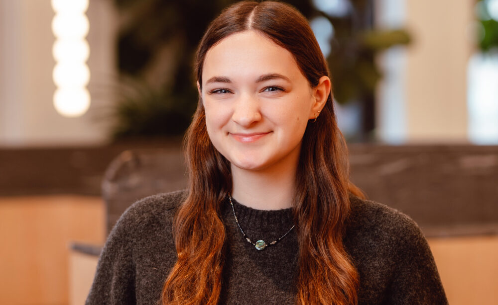 photo of a woman with a blurry background