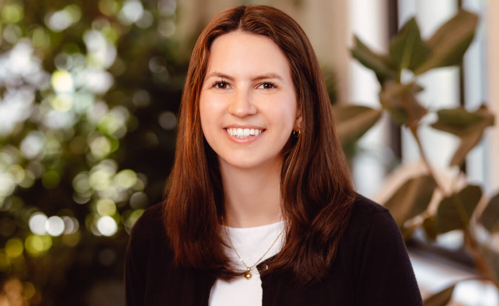 photo of a woman with a blurry background