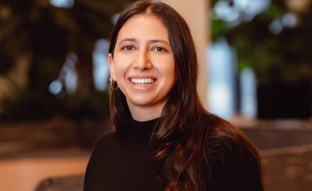photo of a woman with a blurry background