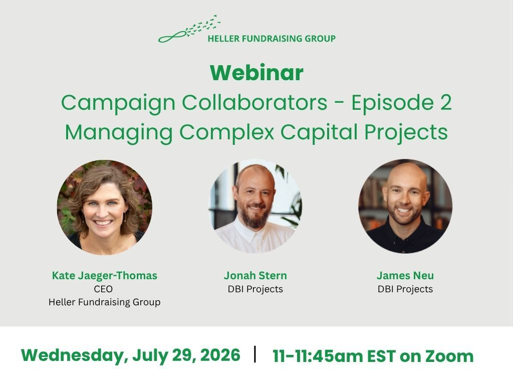 Flyer for Webinar on Managing Capital Projects for Nonprofit Leaders